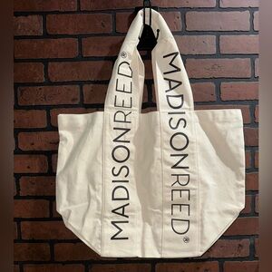 Madison Reed Cream Canvas Tote Bag